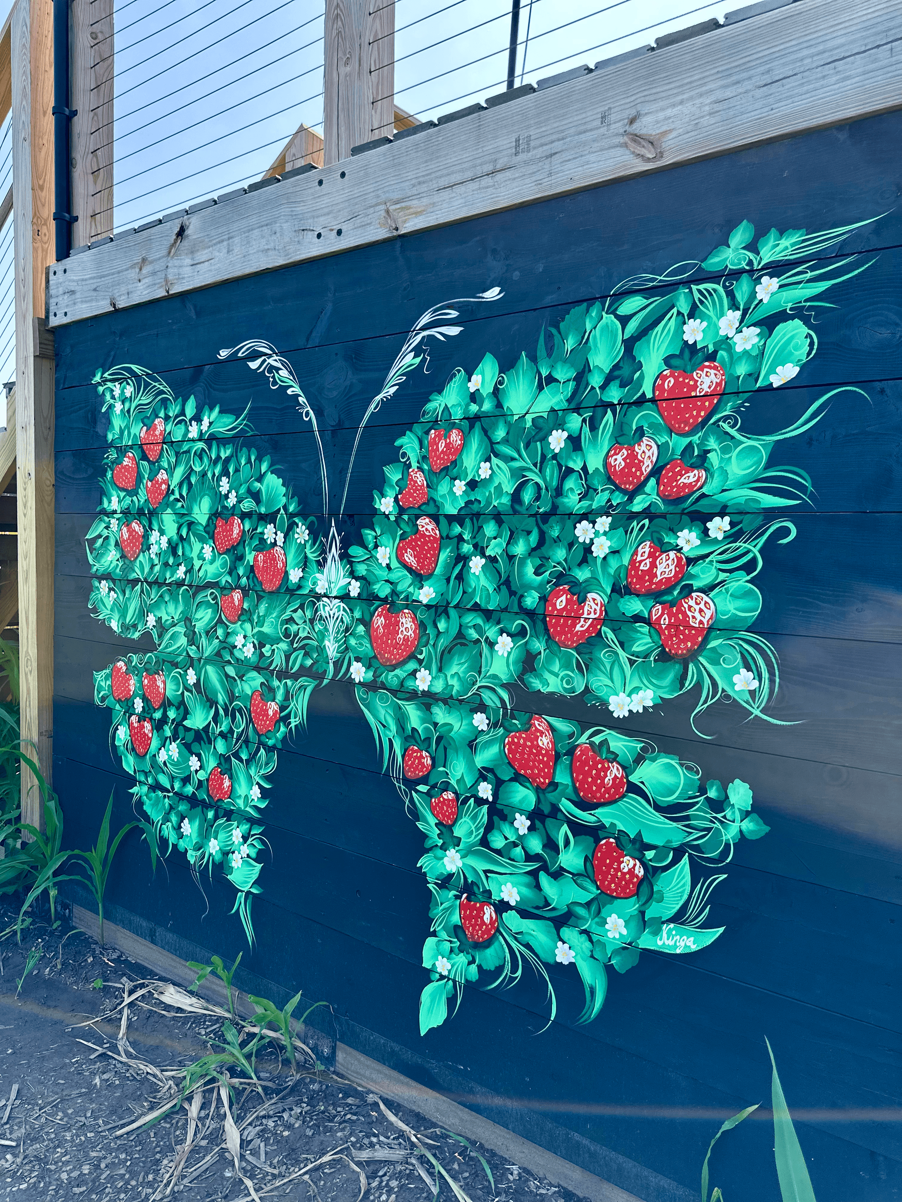 Strawberry Butterfly Mural — photo 4